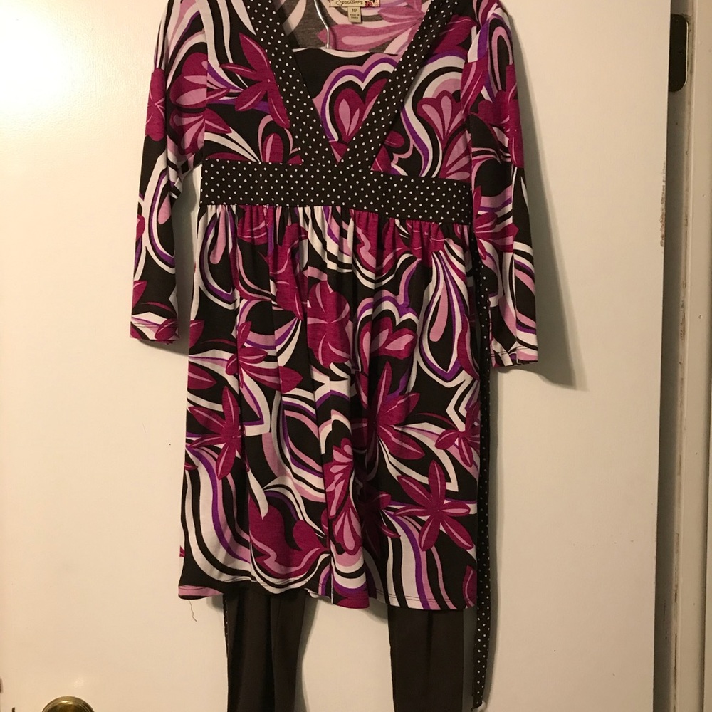 Girls dress and leggings